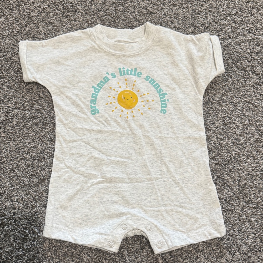 Carter's Light Gray Baby Romper with Sunshine Design